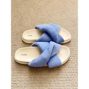 NWOT Maeve Terry Slide Sandals  Anthropologie. Cozy Summer Resortwear Size 10